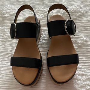 Ugg black sandals, great condition-worn a very few amount of times. Size 8